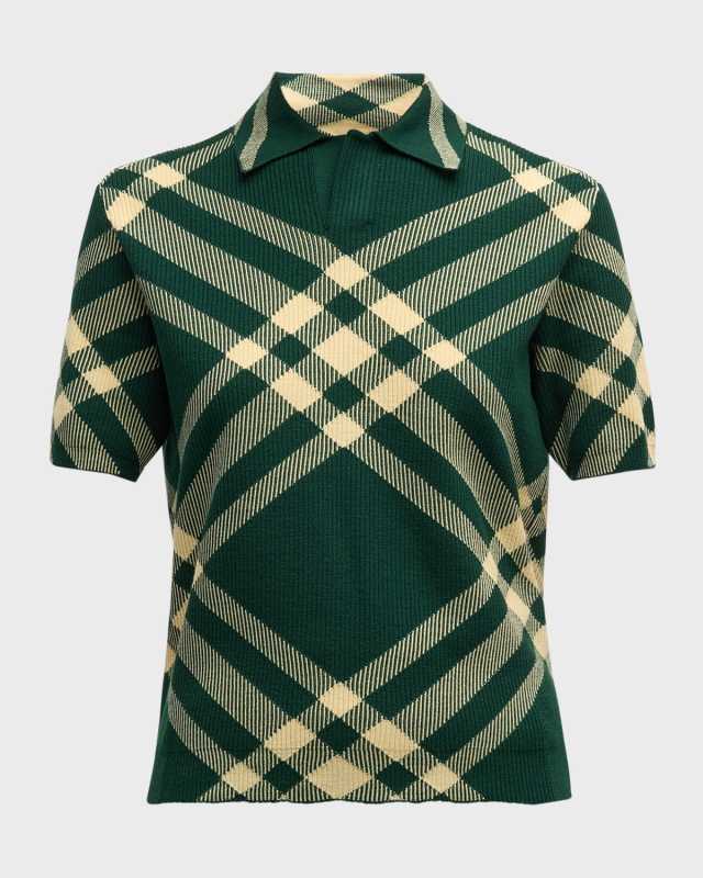 Check Wool Polo Shirt